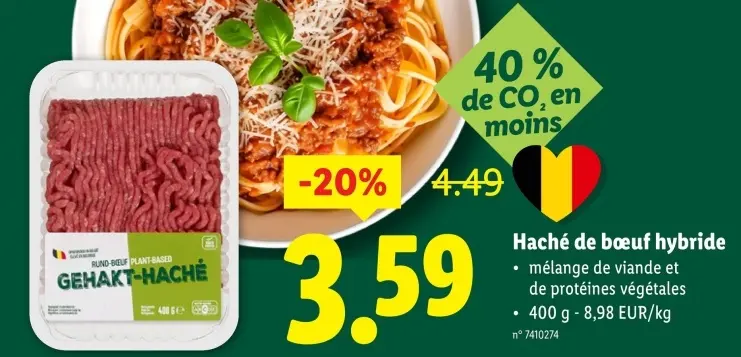 Offre: Haché de bœuf hybride