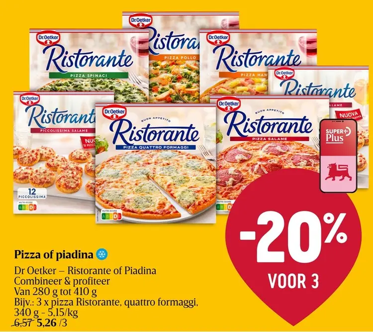 Promotie: Pizza of piadina