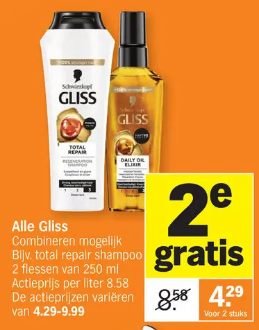 Aanbieding: Gliss Total Repair Shampoo & Daily Oil Elixir