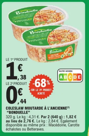 Offre: Coleslaw moutarde à l'ancienne