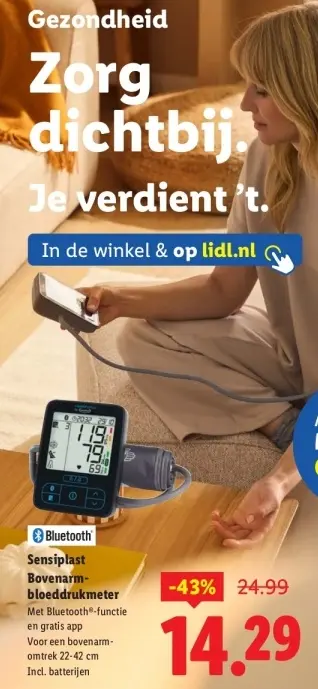 Aanbieding: Sensiplast Bovenarmbloeddrukmeter