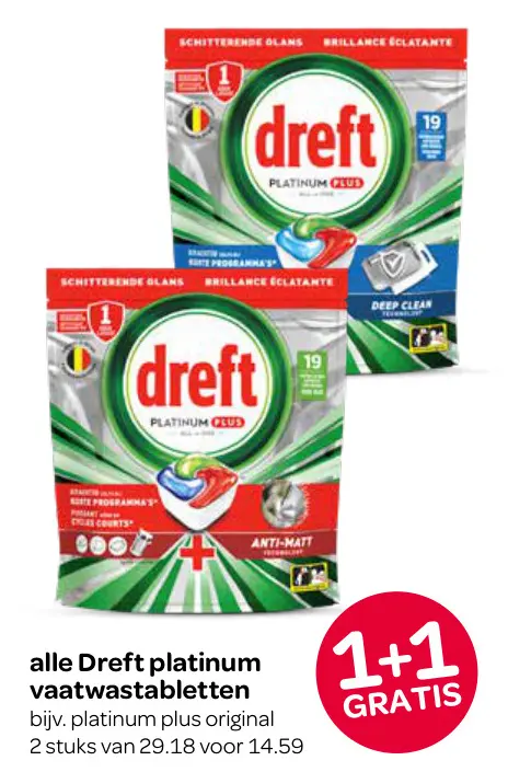 Aanbieding: Dreft platinum vaatwastabletten