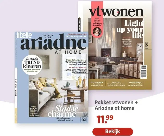 Aanbieding: Pakket vtwonen + Ariadne at home