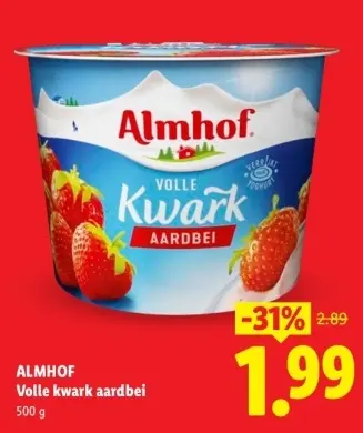 Aanbieding: Volle kwark aardbei