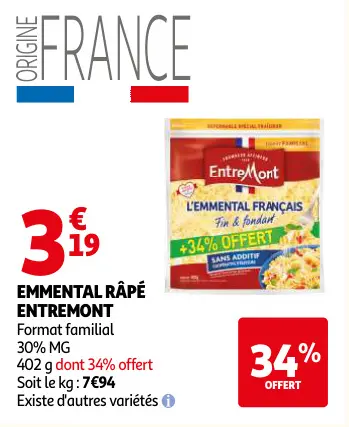 Offre: Emmental râpé