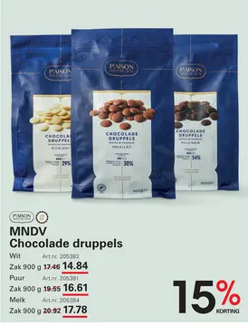 Aanbieding: Chocolade druppels Wit