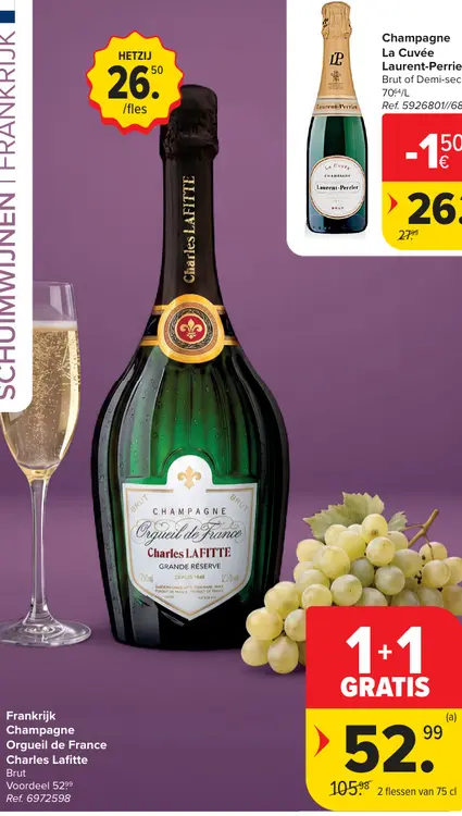 Promotie: Champagne Orgueil de France Charles Lafitte B