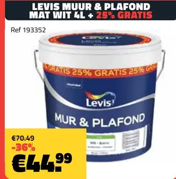 Aanbieding: LEVIS MUUR & PLAFOND MAT WIT