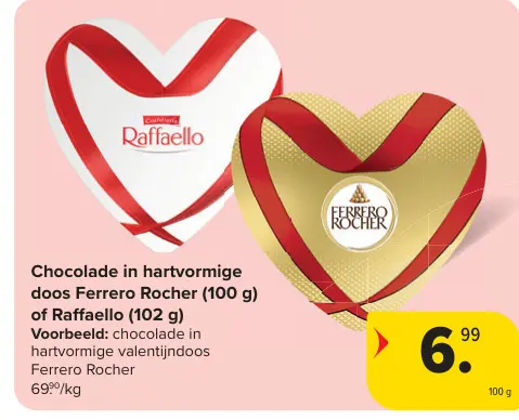 Promotie: Chocolade in hartvormige doos Ferrero Rocher 