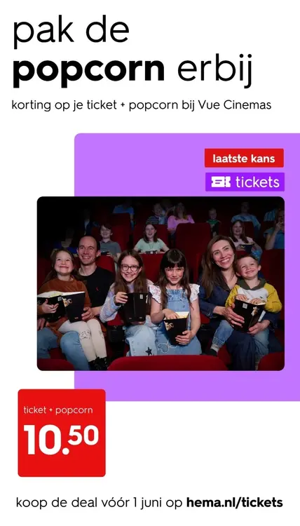Aanbieding: Ticket + popcorn