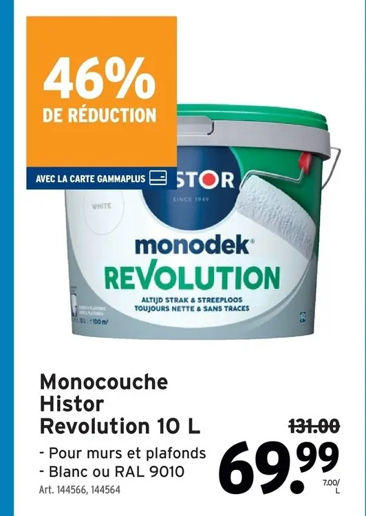 Offre: Monocouche Histor Revolution 10 L