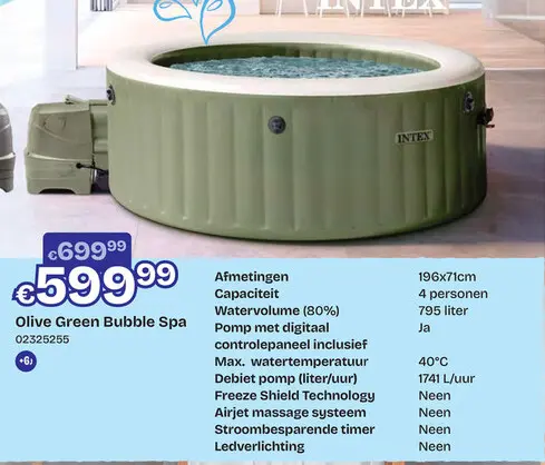 Aanbieding: Olive Green Bubble Spa 6p