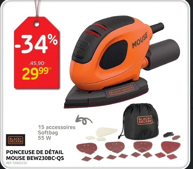 Offre: Ponceuse de détail mouse bew230bc-qs