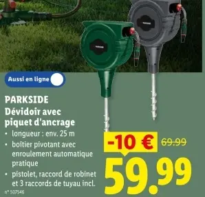 Offre: Dévidoir avec piquet d'ancrage