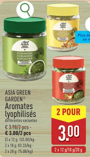 Offre: Aromates lyophilisés