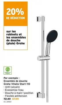 Offre: Ensemble de douche Grohe Vitalio Start 110