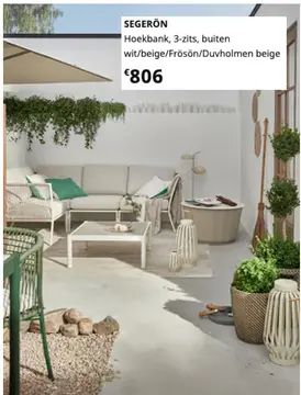 Aanbieding: SEGERÖN Hoekbank, 3-zits, buiten