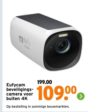 Aanbieding: Eufycam beveiligings-camera voor buiten 4K