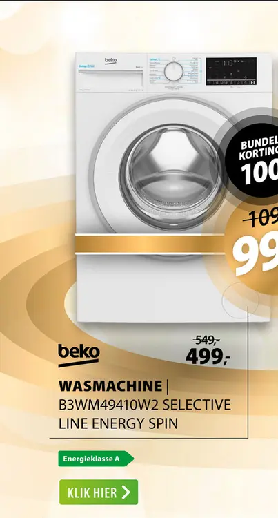 Aanbieding: Beko B3WM49410W2 Selective Line EnergySpin
