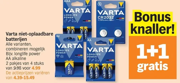 Promotie: Varta niet-oplaadbare batterijen