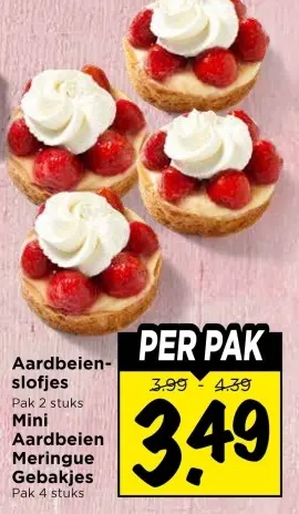 Aardbeien-slofjes Mini Aardbeien Meringue Geb
