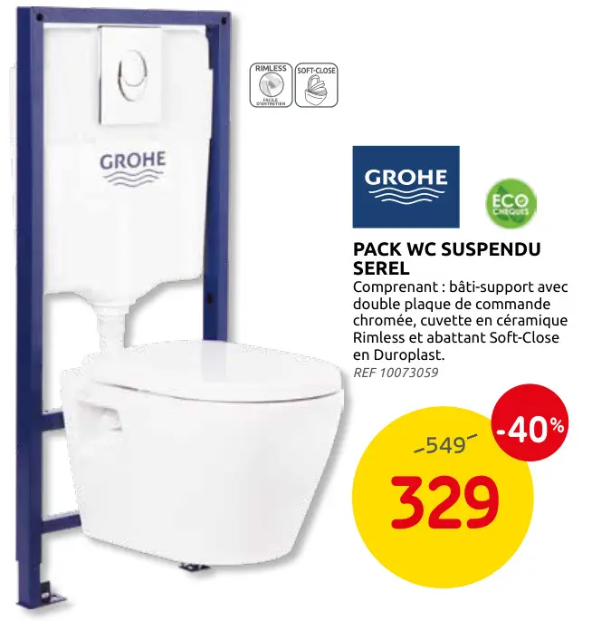Offre: Pack wc suspendu serel
