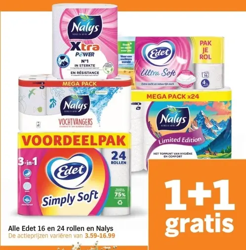 Aanbieding: Edet 16 en 24 rollen en Nalys