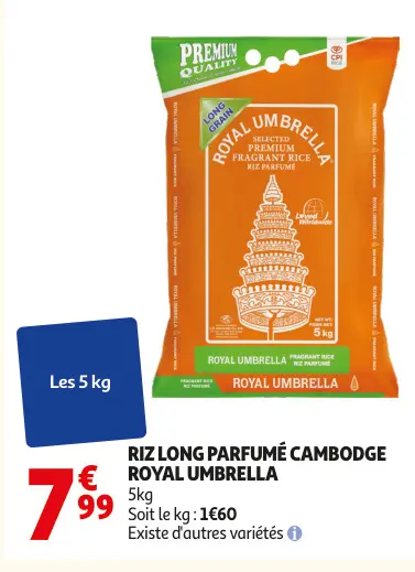 Offre: Riz long parfumé cambodge