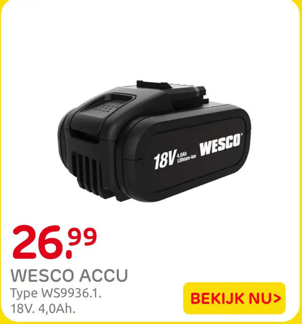Aanbieding: Wesco accu & oplader