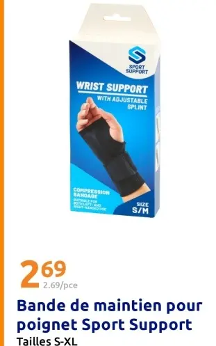 Offre: Bande de maintien pour poignet Sport Support