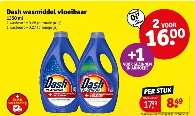 Promotie: Dash wasmiddel vloeibaar