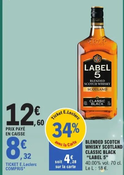 Promotie: Blended scotch whisky scotland classic black 