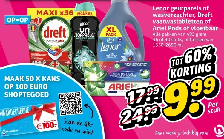 Aanbieding: Geurparels of wasverzachter, vaatwastabletten