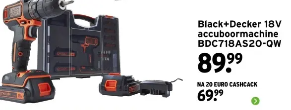 Aanbieding: 18V accuboormachine BDC718AS20-QW