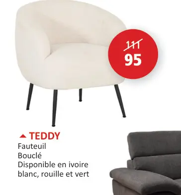 Offre: TEDDY Fauteuil Bouclé