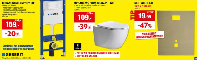 Promotie: Lafiness Rim-Monza wit ophang-WC