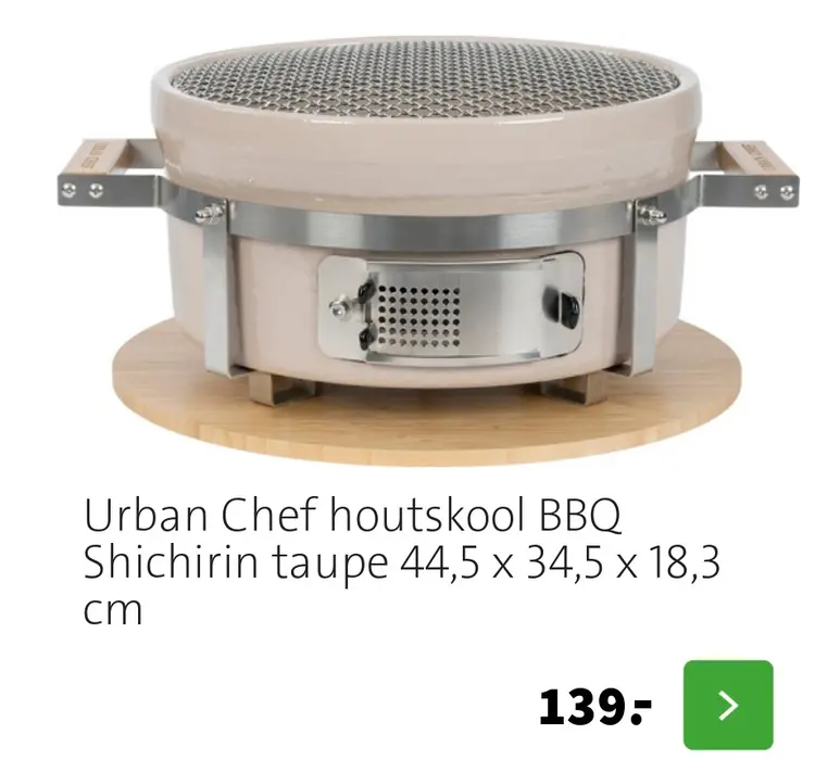 Aanbieding: houtskool BBQ Shichirin taupe