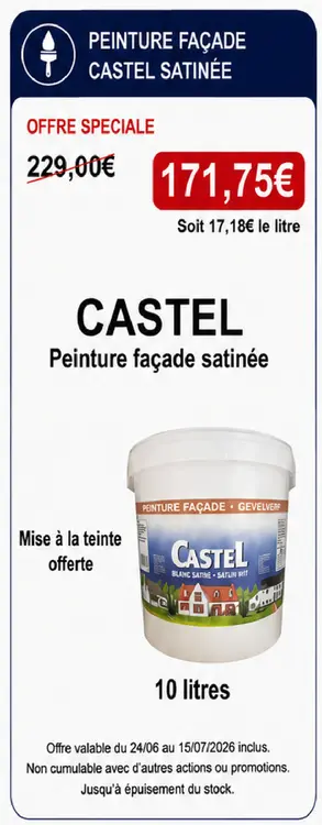 Offre: Peinture façade CASTEL satinée