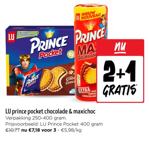 Aanbieding: Prince pocket chocolade & maxichoc
