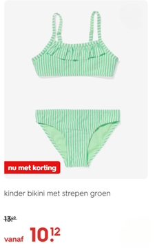Aanbieding: kinder bikini met strepen groen