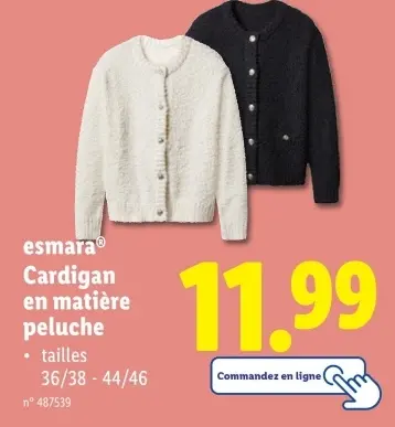 Offre: Cardigan en matière peluche