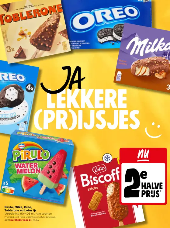 Promotie: Pirulo, Milka, Oreo, Toblerone en Lotus ijs