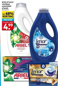 Aanbieding: vloeibaar wasmiddel of pods