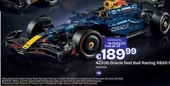 Aanbieding: 42206 LEGO Technic Oracle Red Bull Racing RB20 F1 auto