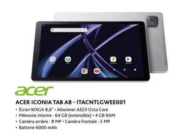 Offre: Acer iconia tab a8 - itacntlgwee001