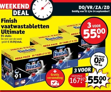Aanbieding: Finish vaatwastabletten Ultimate