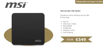 Aanbieding: MSI Cubi NUC 1MG-003EU