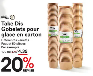Offre: Take Dis Gobelets pour glace en carton