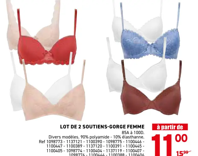 Offre: Lot de 2 soutiens-gorge femme