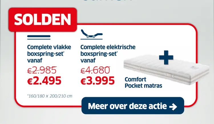 Promotie: Complete vlakke boxspring-set